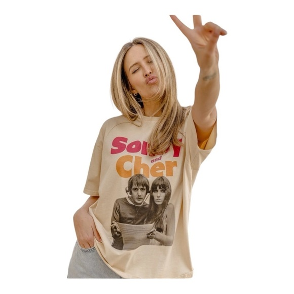 LIVYLU Sonny and Cher Tee- Off White NWT - Picture 3 of 3